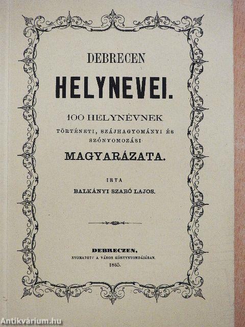 Debrecen helynevei