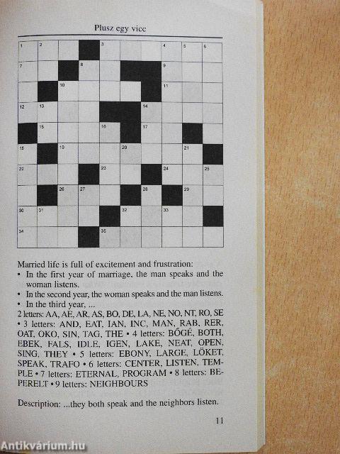 Angol keresztrejtvény