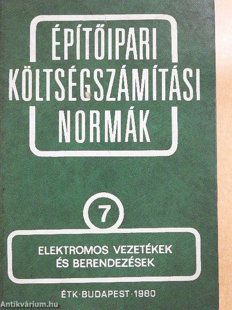 Építőipari költségszámítási normák 7.