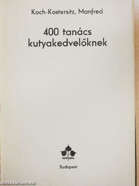 400 tanács kutyakedvelőknek