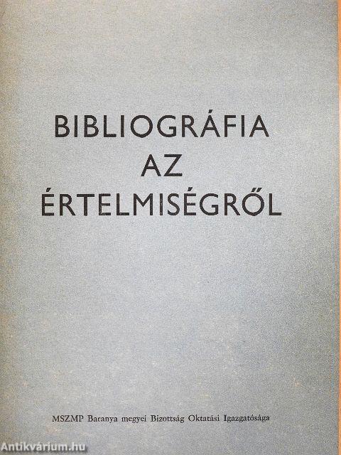 Bibliográfia az értelmiségről