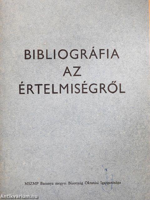 Bibliográfia az értelmiségről