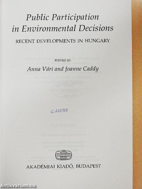 Public Participation in Environmental Decisions