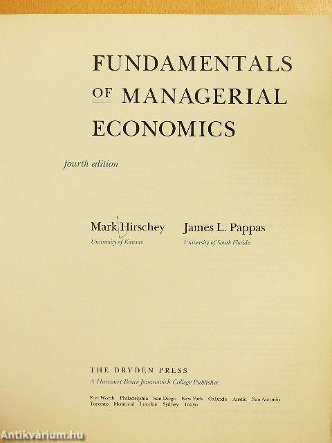 Fundamentals of Managerial Economics