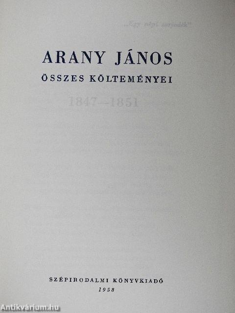 Arany János összes költeményei I-III.