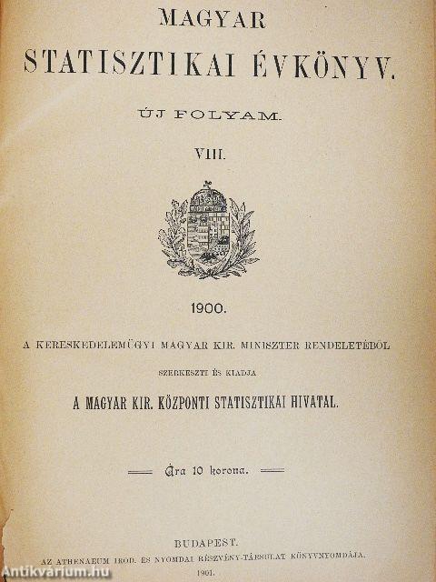 Magyar Statisztikai Évkönyv 1900.