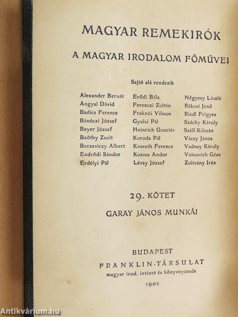 Garay János munkái