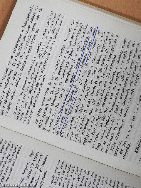 Házi olvasmányok elemzése