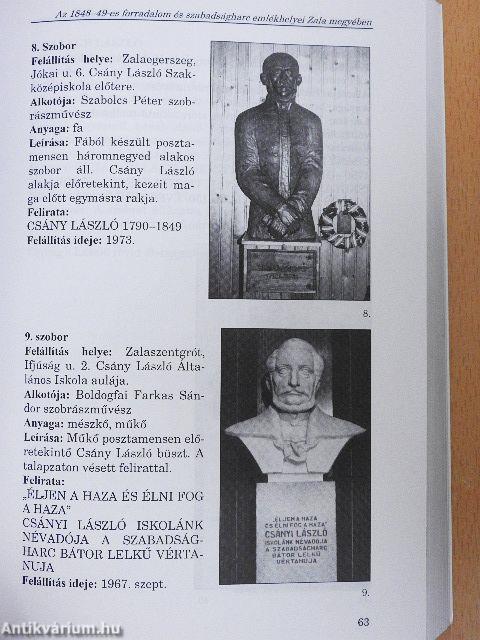 A szabadságharc emlékei Zalában