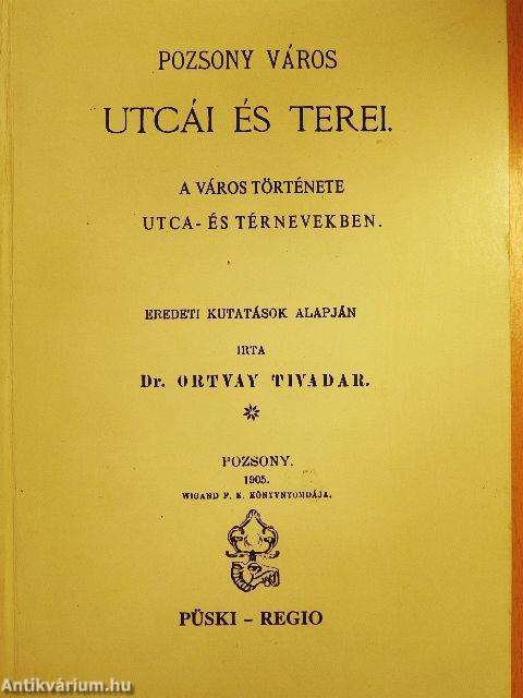 Pozsony város utcái és terei