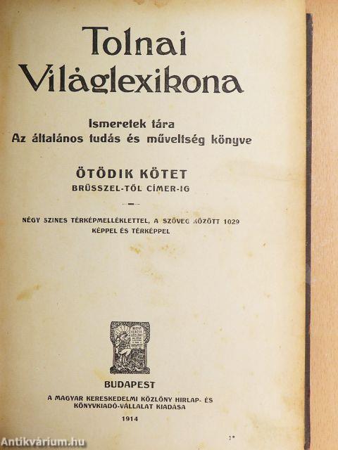 Tolnai Világlexikona V. (töredék)