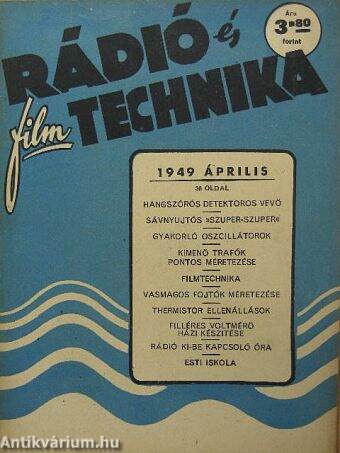 Rádió és filmtechnika 1949. április