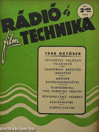 Rádió és filmtechnika 1948. október