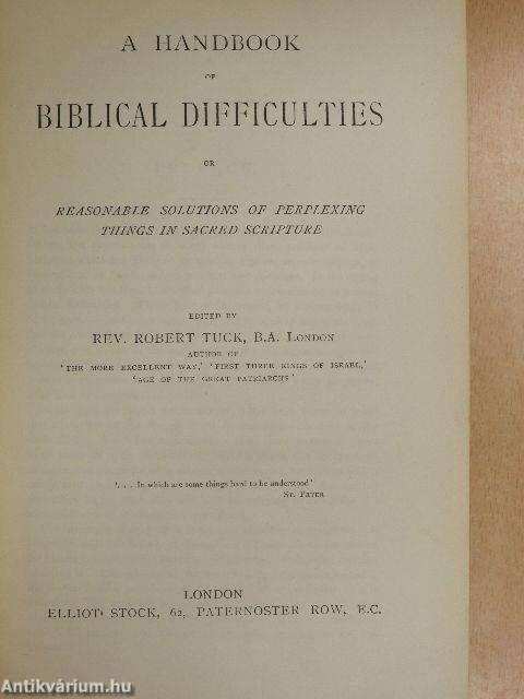 A Handbook of Biblical Difficulties