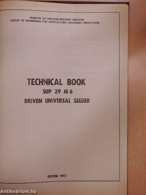 Technical Book and Spare Parts Catalogue Sup 29 M6 - Driven Universal Seeder