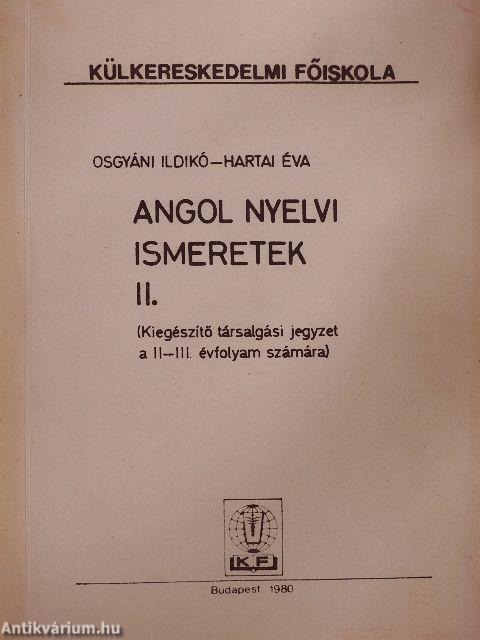 Angol nyelvi ismeretek II.