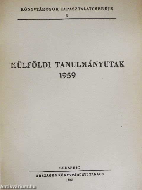 Külföldi tanulmányutak 1959