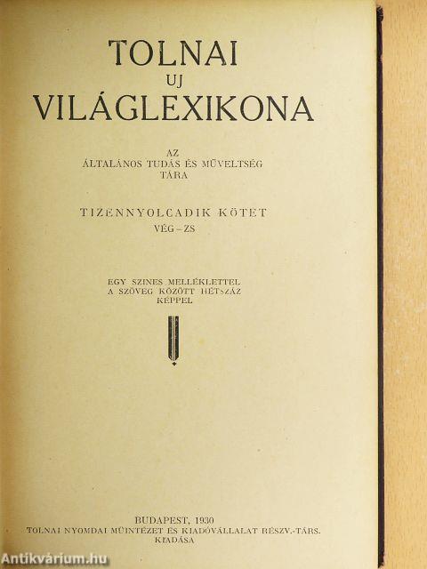 Tolnai uj világlexikona XVIII. (töredék)