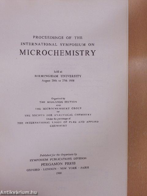 Proceedings of the International Symposium on Microchemistry