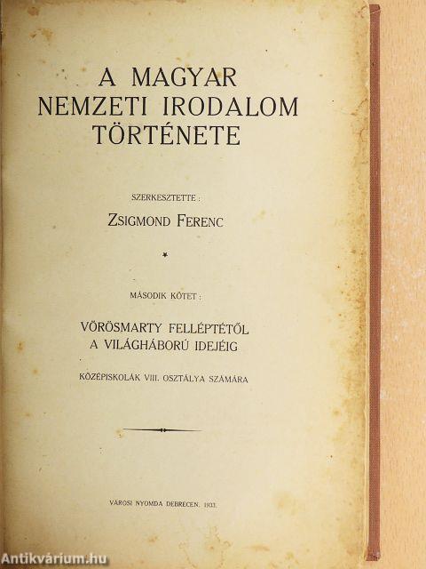 A magyar nemzeti irodalom története II.