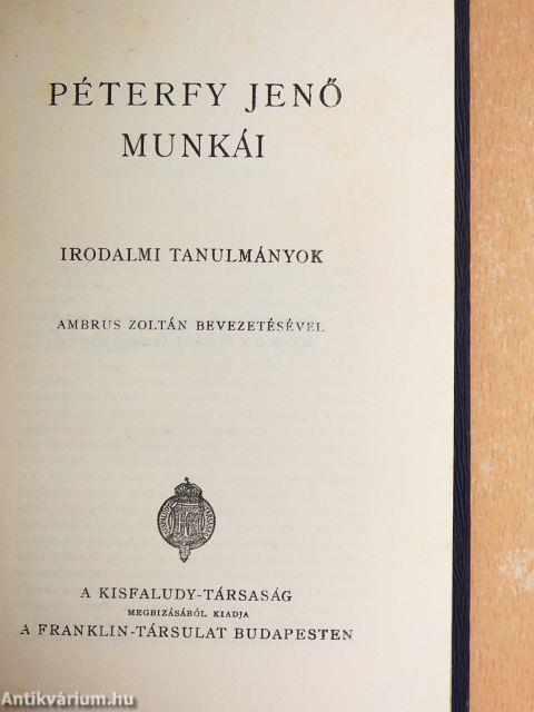 Péterfy Jenő munkái