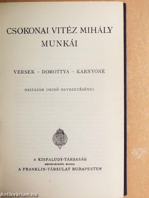 Csokonai Vitéz Mihály munkái