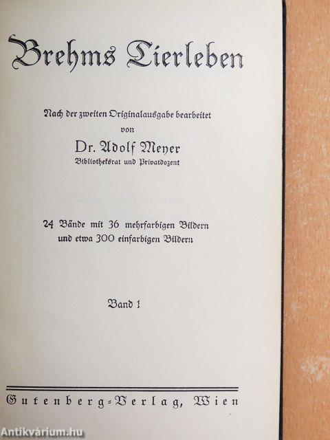 Brehms Tierleben I-XXIV. (gótbetűs)