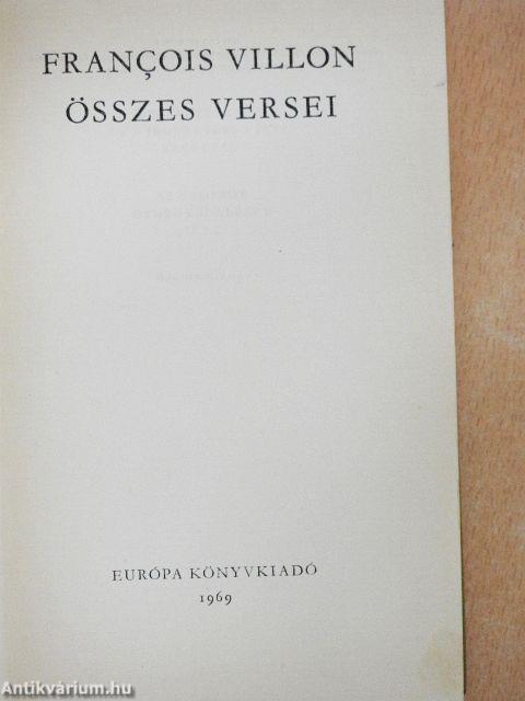 Francois Villon összes versei