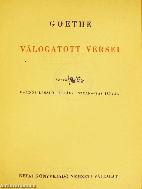 Goethe válogatott versei