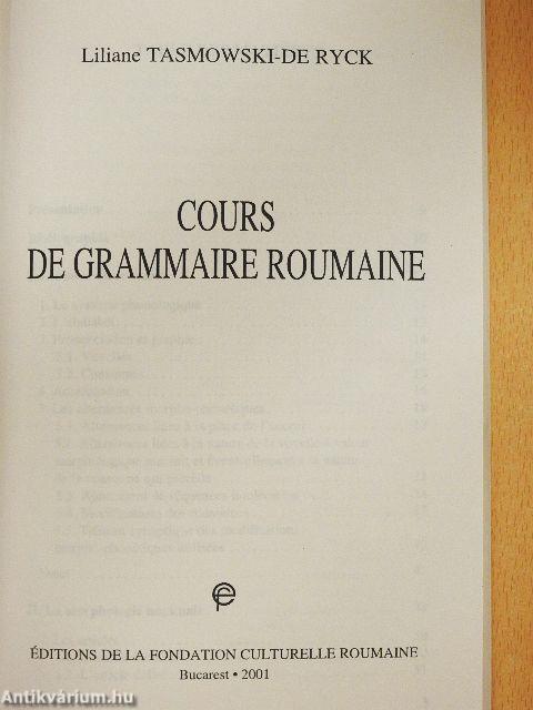 Cours de Grammaire Roumaine