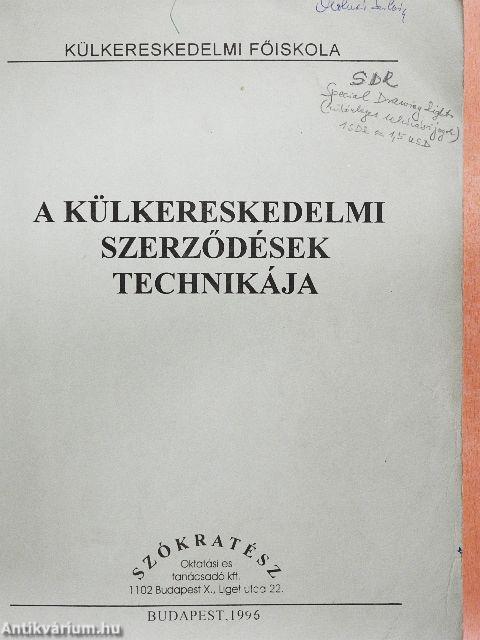 A külkereskedelmi szerződések technikája