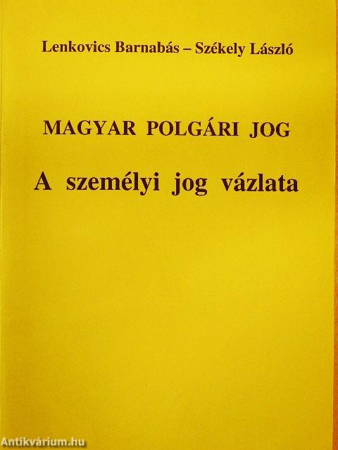 Magyar polgári jog - A személyi jog vázlata