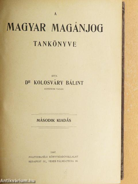 A magyar magánjog tankönyve I-II.