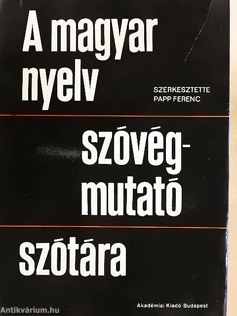 A magyar nyelv szóvégmutató szótára