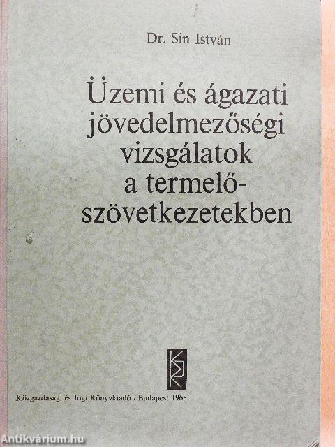 Üzemi és ágazati jövedelmezőségi vizsgálatok a termelőszövetkezetekben