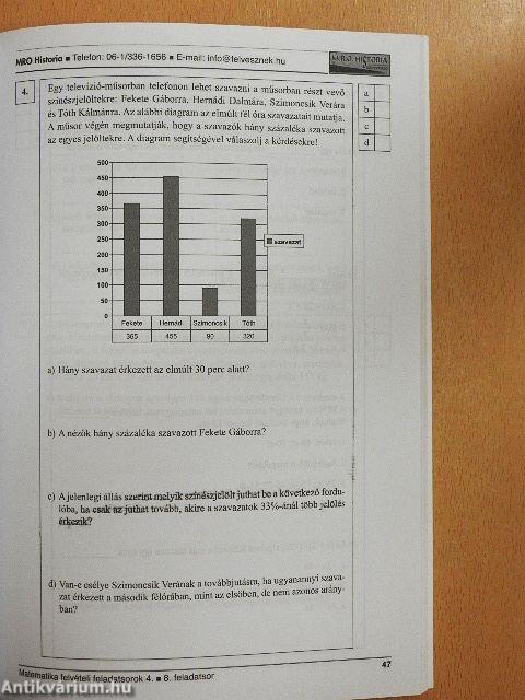 Matematika felvételi feladatsorok 4.