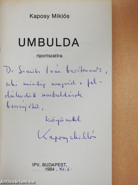 Umbulda (dedikált példány)