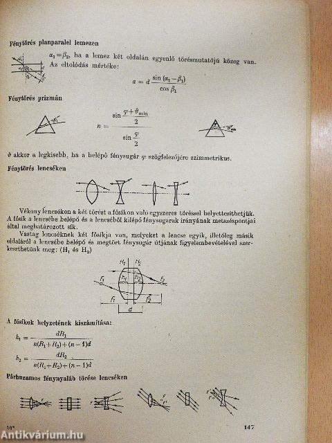 Fizikai képletek és táblázatok