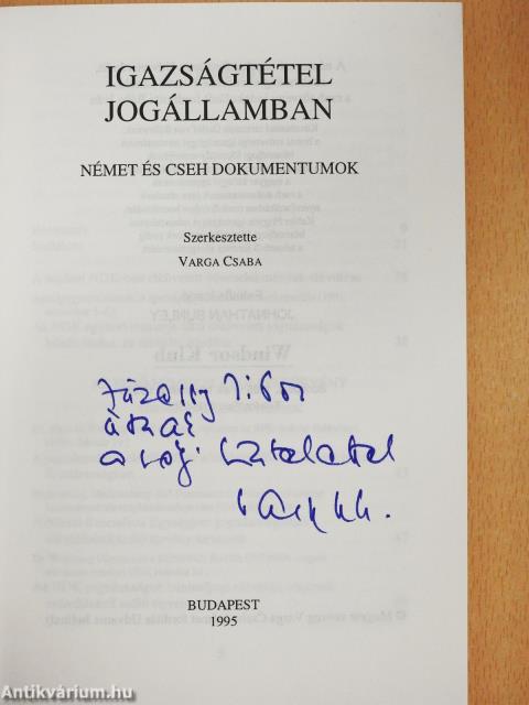 Igazságtétel jogállamban (dedikált példány)