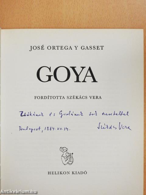 Goya (dedikált példány)