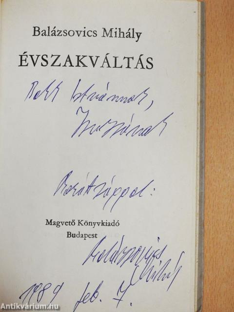 Évszakváltás (dedikált példány)