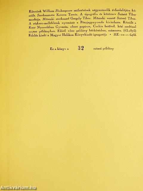 William Shakespeare szonettjei