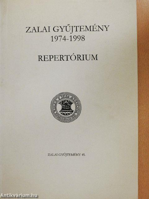 Zalai gyűjtemény 1974-1998 - Repertórium