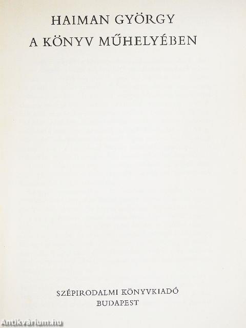 A könyv műhelyében