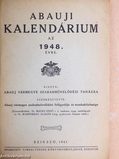 Abauji Kalendárium az 1948. évre