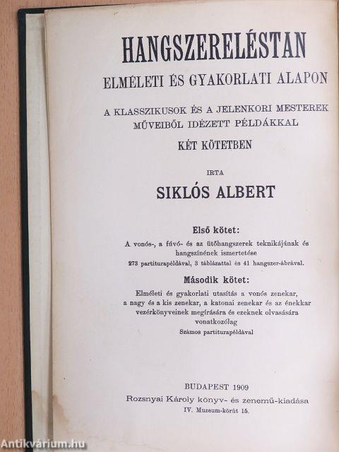 Hangszereléstan elméleti és gyakorlati alapon I-II.
