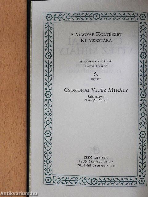 Csokonai Vitéz Mihály költeményei és versfordításai I-II.