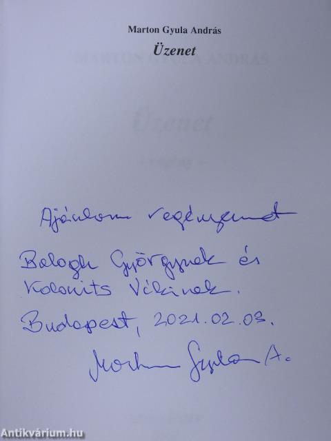 Üzenet (dedikált példány)