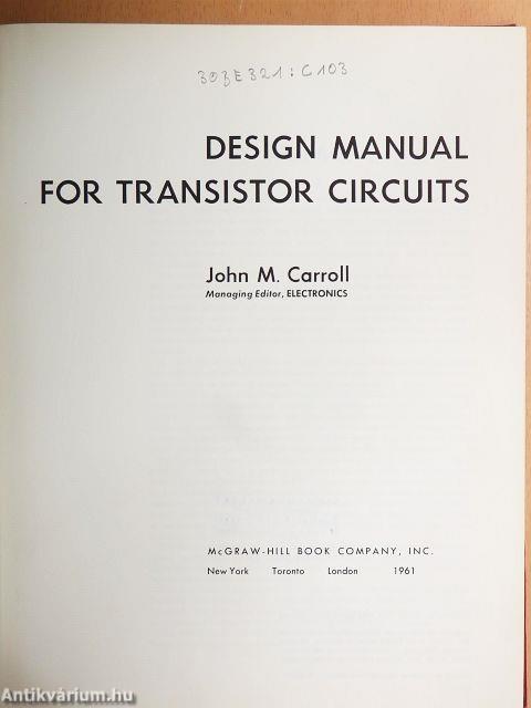 Design Manual for Transistor Circuits