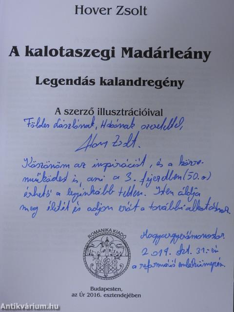 A kalotaszegi Madárleány (dedikált példány)